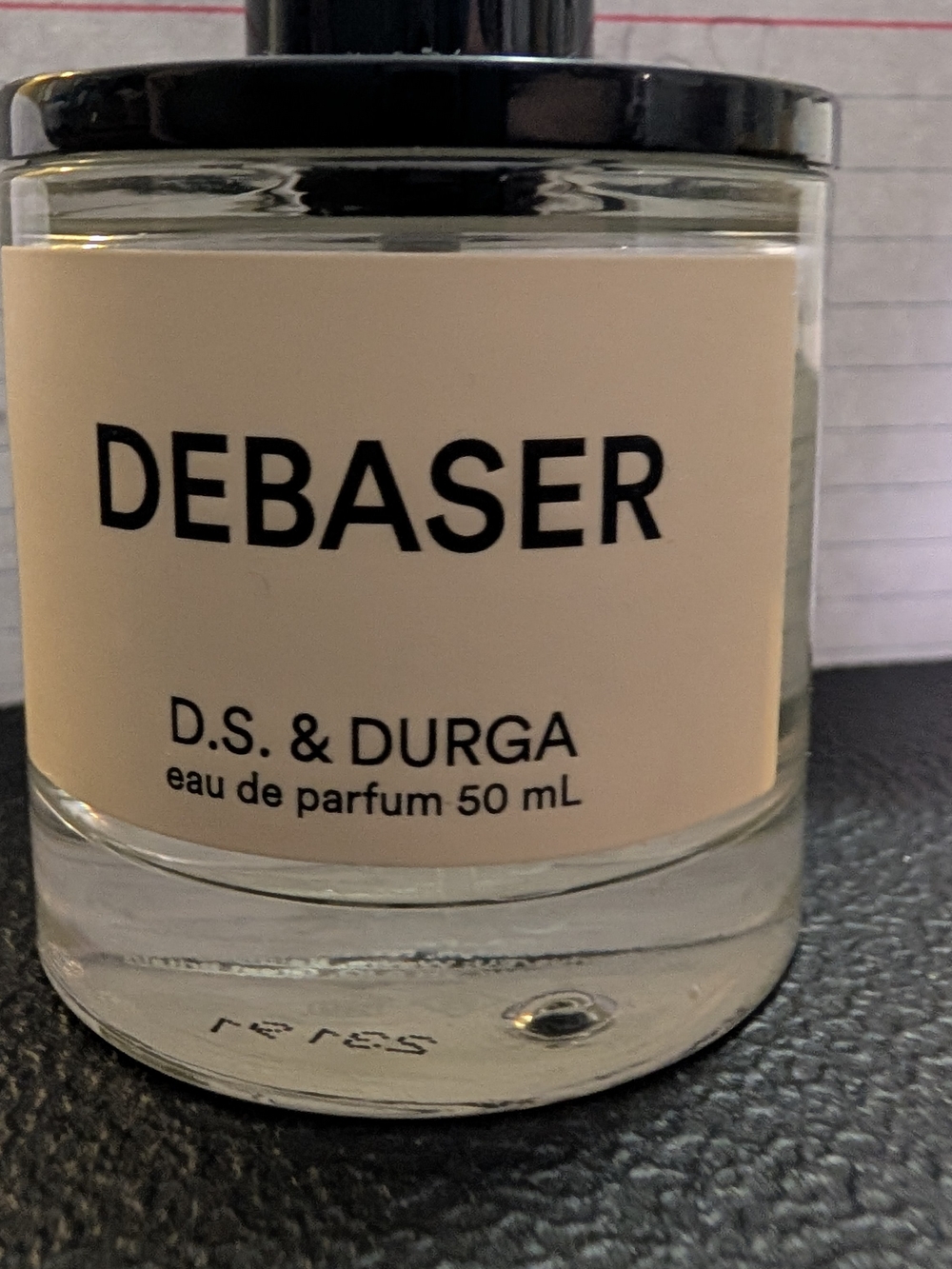 D.S. & Durga Debaser Fragrance Bottle with Black Cap and Cream Label